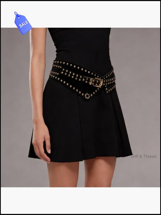 Wide Elastic Waist Belt Chunky Stretchy Thick Studded Dress Belt for Women main image 7